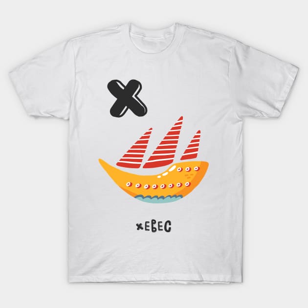 X is Xebec Ship T-Shirt by JunkyDotCom